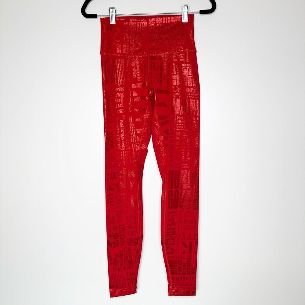 Lululemon Manifesto Wunder Under High Rise Tight Full On Luxtreme Red Size 4 - Picture 3 of 6